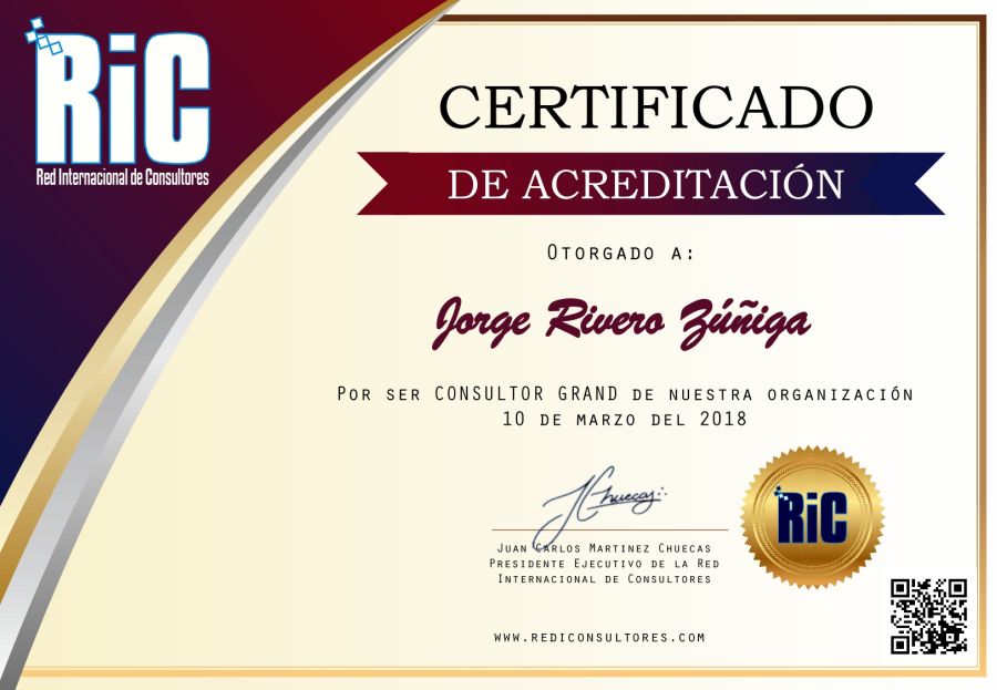 Certificado de Acreditación de Jorge Rivero